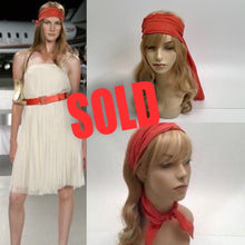 Load image into Gallery viewer, Chanel 08C Orange Cotton Scarf Neckerchief Headband headscarf Bandana