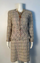 Load image into Gallery viewer, Vintage Chanel 05P, 2005 Spring Fantasy Tweed pink and green Skirt Suit Set with Jacket FR 42