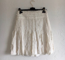 Load image into Gallery viewer, Rare Chanel 04C, 2004 Cruise Resort Ecru Tweed Fringe Skirt FR 38
