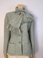 Load image into Gallery viewer, Chanel Pastel Green Wool Tweed Jacket with removable Scarf US 4/6/8