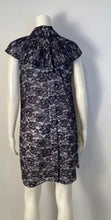 Load image into Gallery viewer, Chanel Navy Blue Cotton Camellia Floral Print Lace Dress FR 42 US 6