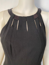 Load image into Gallery viewer, Chanel Black 11A, 2011 Fall halter pleated keyhole Dress Wool Satin US 6