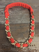 Load image into Gallery viewer, Chanel 08C 2008 Cruise Chain Link Orange TerryCloth Headband/Necklace