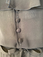 Load image into Gallery viewer, Chanel 01P 2001 Spring Navy Blue Silk Chiffon Ruffle short sleeve dress FR 38 US 4