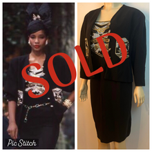 Load image into Gallery viewer, Rare Chanel 1985 Runway Haute Couture Crystal Embellished 2 Piece Dress Jacket Set