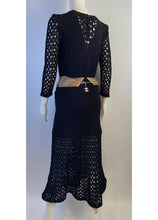Load image into Gallery viewer, NWT Chanel 14P 2014 Spring Black Maxi Crochet Dress FR 38