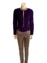 Load image into Gallery viewer, Rare 93P, 1993 Spring Vintage Chanel purple velvet jacket FR 36 US 2/4