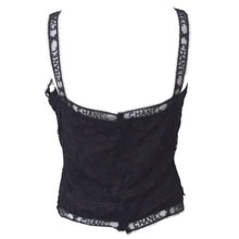 Load image into Gallery viewer, Rare! Chanel Vintage 98A Fall Logo Black Lace Tank top Blouse Camisole Skirt Set FR 38 US 4