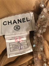 Load image into Gallery viewer, Frisky Chanel 2003 03P Spring Vintage Beige Sequin Halter Backless Long Chiffon Silk gown FR 38 US 4