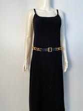 Load image into Gallery viewer, 95A 1995 Fall Vintage Chanel gold chain black leather belt sz 85/34
