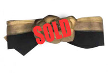 Load image into Gallery viewer, Chanel 12P, 2012 Spring Black Gold Camellia Flower Barrette Hair Accessory Clip