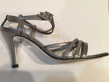 Load image into Gallery viewer, Chanel 05P 2005 Spring Metallic Silver Pewter Strap Sandal Leather Heel Pumps EU 36 US 5.5