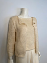Load image into Gallery viewer, Vintage 00C Chanel Identification beige 2 piece sweater twinset FR 36 US 4