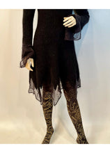 Load image into Gallery viewer, Chanel 19A 2019 Paris New-York Black Gold Hosiery Stockings Tights Sz Medium