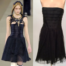 Load image into Gallery viewer, Chanel 06A, 2006 Fall Black Layer Lace Mini Tube Dress FR 38 US 4