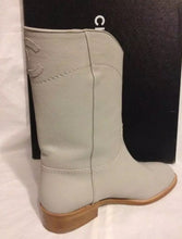 Load image into Gallery viewer, NIB New in Box Chanel 13C light grey cowboy riding boots EU 39.5