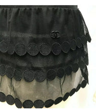 Load image into Gallery viewer, Chanel 04P 2004 Spring Black Sheer Lace Pearl Top Blouse lace, pearls,rufflesUS 6