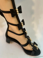 Load image into Gallery viewer, Chanel 16S 2016 Summer Tall Gladiator Sandals w Leather Bows and Pearls EU 37.5C US 7/7.5