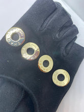 Load image into Gallery viewer, Rare! Chanel Long Fingerless Black Suede leather 08, 2008 Gold CC Logos Caged Gloves Sz 7.5