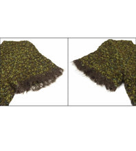 Load image into Gallery viewer, Vintage Chanel 98A, 1998 Fall tweed wool pullover short sleeve olive mohair sweater top blouse FR 42 US 6/8/10
