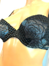 Load image into Gallery viewer, Chanel 17C 2017 Paris-Cuba Blue Metallic and Black Bikini SwimSuit FR 38 US 4/6