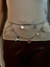 Load image into Gallery viewer, Chanel 10P 2010 Spring Coco Motorcycle Hearts Gold Chain Link Layered Belt/Necklace