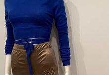 Load image into Gallery viewer, Chanel 04A 2004 Fall Royal Blue Cashmere Sweater Wrap Cardigan Top Blouse FR 38