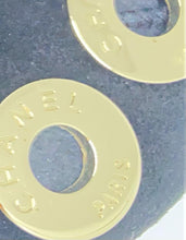 Load image into Gallery viewer, Rare! Chanel Long Fingerless Black Suede leather 08, 2008 Gold CC Logos Caged Gloves Sz 7.5