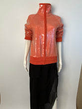 Load image into Gallery viewer, Chanel 2008 Cruise 08C Salmon Coral Orange Sequin Terry Cloth Bomber Jacket FR 40