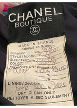 Load image into Gallery viewer, 93P/93A 1993 Chanel Boutique Vintage Dark Navy Skirt Suit Set FR 36/38