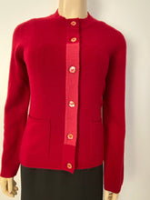 Load image into Gallery viewer, Vintage Chanel 98A, 1998 Fall Maroon Brick Red Cashmere Cardigan Sweater FR 38 US 4/6