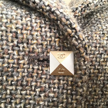 Load image into Gallery viewer, Chanel Vintage 03A, 2003 Fall Autumn Brown Tweed Lace Jacket Blazer Skirt Suit Set FR 48 US 14/16