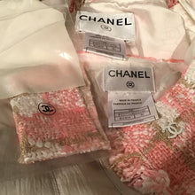 Load image into Gallery viewer, Chanel 04C, 2004 Cruise Resort tweed Chiffon Pink Taupe Jacket Skirt Suit Set FR 46 US 10/12