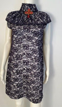 Load image into Gallery viewer, Chanel Navy Blue Cotton Camellia Floral Print Lace Dress FR 42 US 6