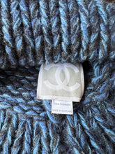 Load image into Gallery viewer, Chanel Blue Cashmere Knit Beanie Winter Cap Hat Size Small