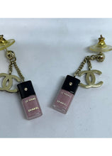 Load image into Gallery viewer, Chanel 08A 2008 Fall Pink Gold Miniature Nail Polish Dangle Pierced Earrings