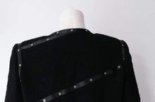 Load image into Gallery viewer, Chanel 2003 Fall 03A black Cropped Boucle Tweed Jacket FR 48 US 10/12