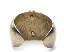Load image into Gallery viewer, Rare Chanel 03A 2003 Fall brushed gold jeweled cuff bracelet