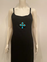 Load image into Gallery viewer, 1989 Collection 28 Large Vintage Chanel CC Turquoise Stone Gold Plated Cross
