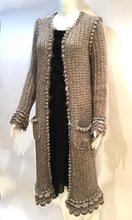 Load image into Gallery viewer, Chanel 04A 2004 Fall Cardigan Long Jacket Cardi Coat beige taupe wool Mohair US 4