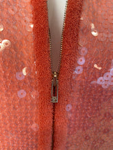Load image into Gallery viewer, Chanel 2008 Cruise 08C Salmon Coral Orange Sequin Terry Cloth Bomber Jacket FR 40