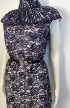 Load image into Gallery viewer, Chanel Navy Blue Cotton Camellia Floral Print Lace Dress FR 42 US 6