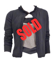 Load image into Gallery viewer, Vintage Chanel 02C 2002 Cruise Resort Twinset Spaghetti Strap Top Cardigan Navy Blue White FR 34 US 2