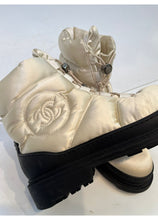 Load image into Gallery viewer, Chanel 2018 18A Winter White Nylon Down Shearling Lined Snow Winter Boots EU 38