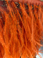 Load image into Gallery viewer, Rare Chanel Orange Crystal CC Ostrich Feather Purse Clutch Handbag